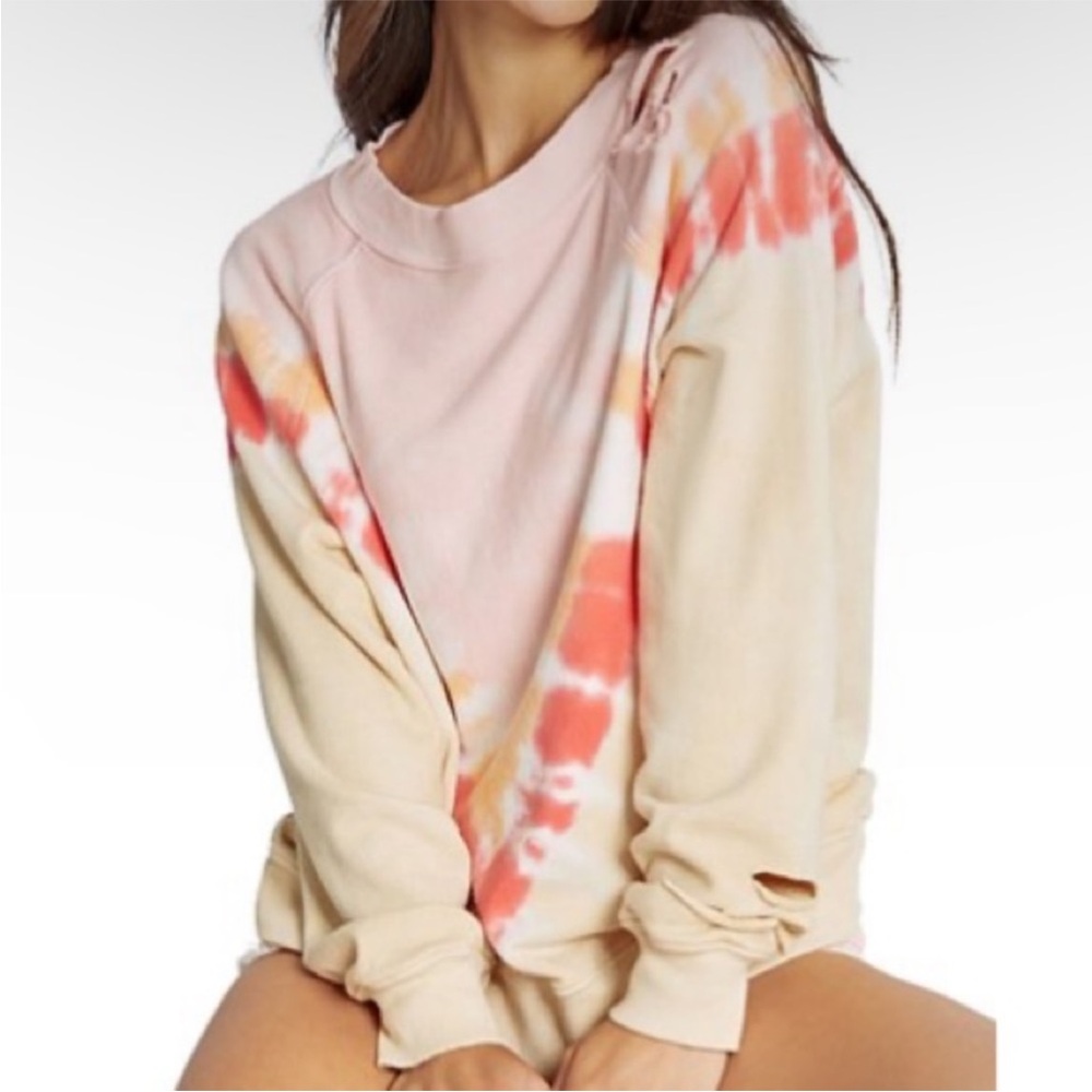Wildfox Pink and Orange Tie-Dye Sweater